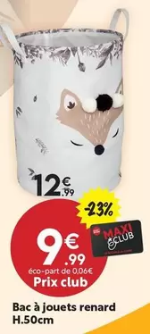 Bac À Jouets Renard H.50cm offre à 9,99€ sur Maxi Bazar