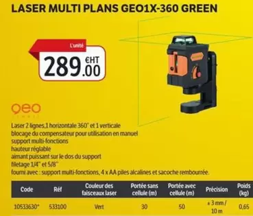  geo-FENNEL - Laser Multi Plans Geo1X-360 Green offre à 289€ sur DomPro