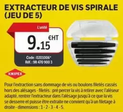 Knipex - Extracteur De Vis Spirale (Jeu De 5) offre à 9,15€ sur DomPro