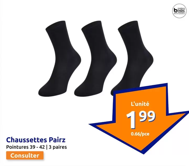 Chaussettes Pairz offre à 1,99€ sur Action