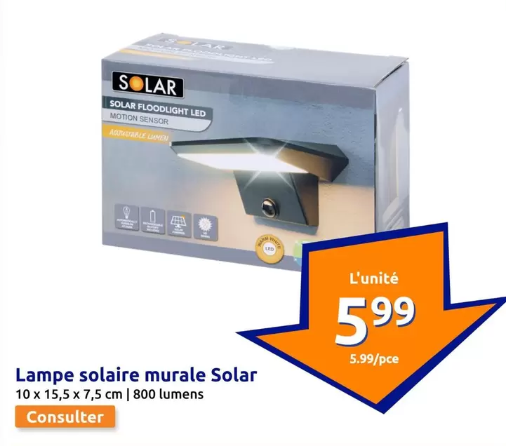 Solar - Lampe Solaire Murale offre à 5,99€ sur Action