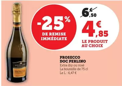 Perlino - Prosecco DOC offre à 4,85€ sur Hyper U