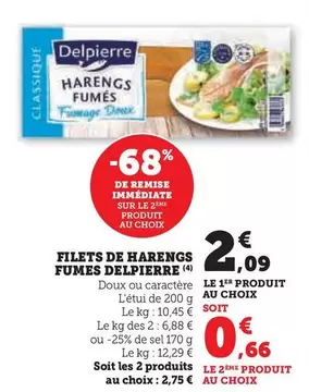 Delpierre - Filets De Harengs Fumés offre à 2,09€ sur Hyper U