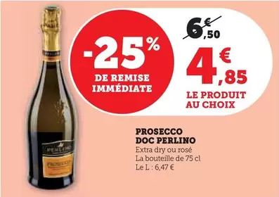 Perlino - Prosecco DOC  offre à 4,85€ sur Super U