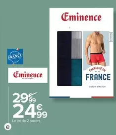 Eminence - Lot De 2 Boxers offre à 24,99€ sur Carrefour Contact