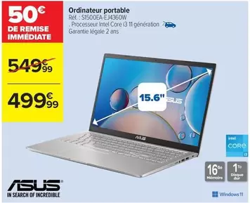 Asus - Ordinateur Portable offre à 499,99€ sur Carrefour Contact