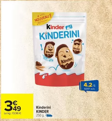 Kinder - Kinderini offre à 3,49€ sur Carrefour Market