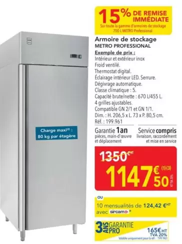 Metro - Armoire De Stockage offre à 1147,5€ sur Metro