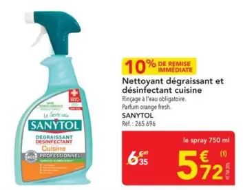 Sanytol - Nettoyant Dégraissant Et Désinfectant Cuisine offre à 6,35€ sur Metro