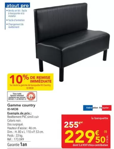 Facile - Gamme Country offre à 229,5€ sur Metro