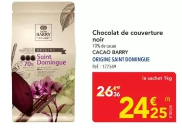 Cacao Barry - Chocolat De Couverture Noir offre à 24,25€ sur Metro