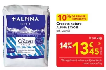 Alpina - Crozets Nature offre à 13,45€ sur Metro