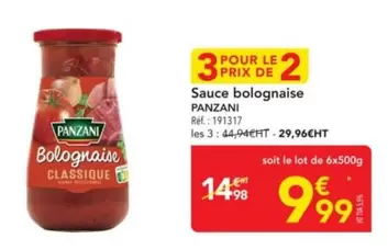 Panzani - Sauce Bolognaise offre à 9,99€ sur Metro