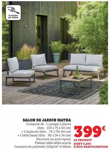 Salon De Jardin Matha offre à 399€ sur Hyper U