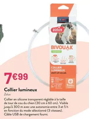 Zolux - Collier Lumineux offre à 7,99€ sur VillaVerde