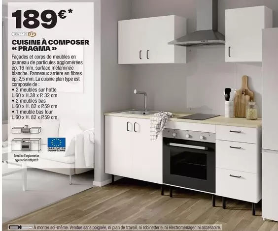 Cuisine À Composer  Pragiama offre à 189€ sur Brico Dépôt