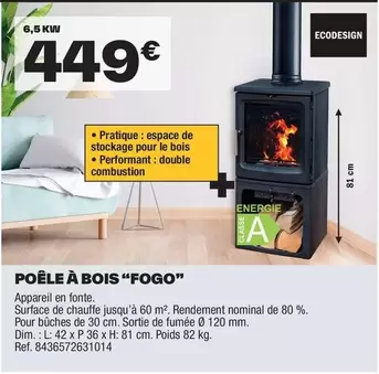 Dim - Poêle À Bois "fogo" offre à 449€ sur Brico Dépôt