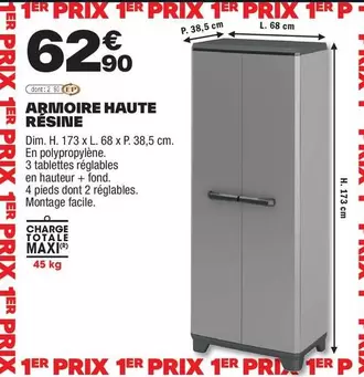 Dim - Armoire Haute Résine offre à 62,9€ sur Brico Dépôt