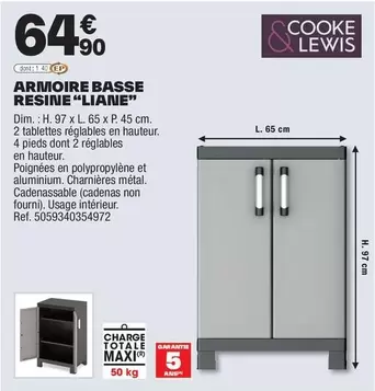 Dim - Armoire Basse Resine offre à 64,9€ sur Brico Dépôt