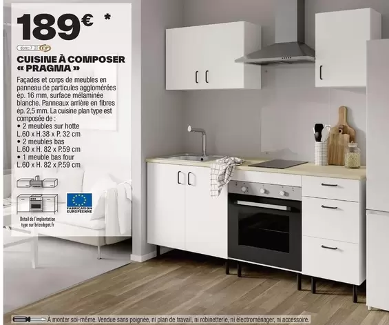 Cuisine A Composer Pragma offre à 189€ sur Brico Dépôt