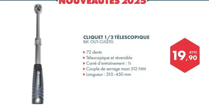 Cliquet 1/2 Téléscopique offre à 19,9€ sur Autodistribution