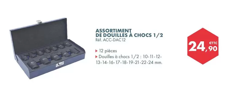 Assortiment De Douilles A Chocs 1/2 offre à 24,9€ sur Autodistribution