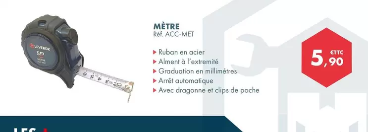 Leverok - Mètre Rét. Aoc. Met offre à 5,9€ sur Autodistribution