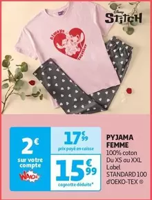 Pyjama Femme offre à 17,99€ sur Auchan Hypermarché