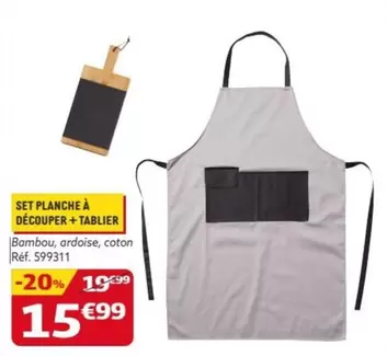 Set Planche À Découper + Tablier offre à 15,99€ sur Gifi