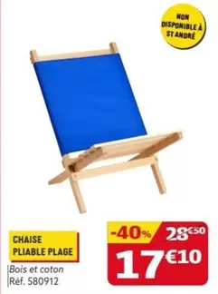 Chaise Pliable Plage offre à 17,4€ sur Gifi