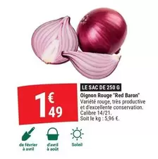 Avril - Oignon Rouge "red Baron" offre à 1,49€ sur Gamm vert