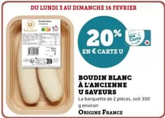 U - Boudin Blanc À L'Ancienne offre sur Hyper U