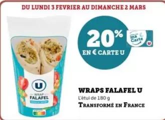 U - Wraps Falafel offre sur Hyper U