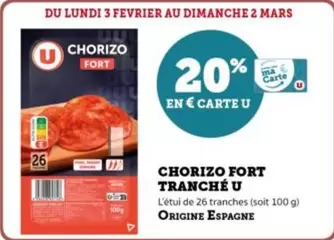 U - Chorizo Fort Tranché offre sur Hyper U