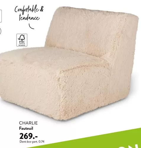 Charlie Fauteuil offre à 269€ sur Casa