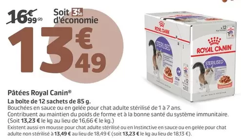 Royal Canin - Pâtées offre à 13,49€ sur Jardiland