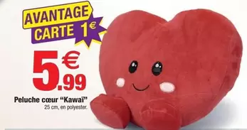 Peluche Cœur "Kawaï" offre à 5,99€ sur Bazarland