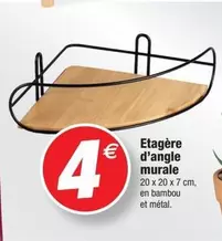 Etagère D'Angle Murale offre à 4€ sur Bazarland