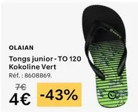 Tongs Junior-to 120 Kokoline Vert offre à 4€ sur Decathlon