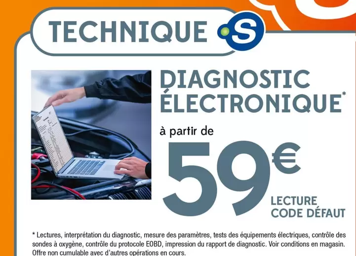 Diagnostic Électronique Lecture Code Défaut offre à 59€ sur Point S