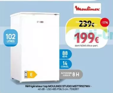 Moulinex - Réfrigérateur Top Studio Mstirio7wh offre à 199€ sur Darty