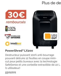 Powershred Lx200 offre sur LDLC