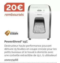 Powershred 15C offre à 20€ sur LDLC