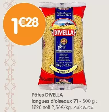 Divella - Pâtes Langues D'Oiseaux 71 offre à 1,28€ sur B&M