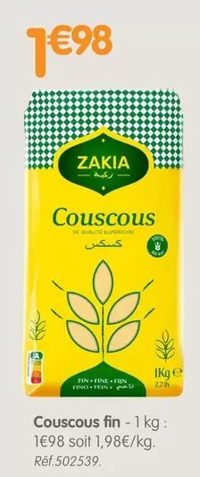 Zakia - Couscous Fin offre à 1,98€ sur B&M