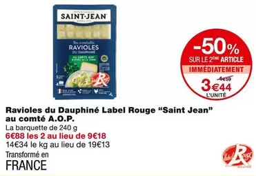 Saint Jean - Ravioles Du Dauphiné Label Rouge "" Au Comté A.o.p. offre à 3,44€ sur Monoprix