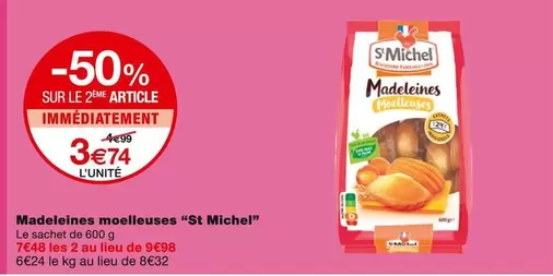 St michel - Madeleines Moelleuses offre à 3,74€ sur Monoprix