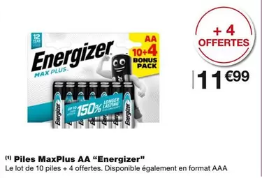 Energizer - Piles Maxplus AA offre à 11,99€ sur Monoprix