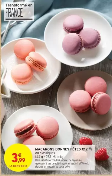 Macarons Bonnes Fêtes X12 offre à 3,99€ sur Intermarché Express