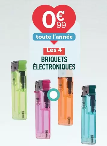 Briquets Électroniques offre à 0,99€ sur Centrakor